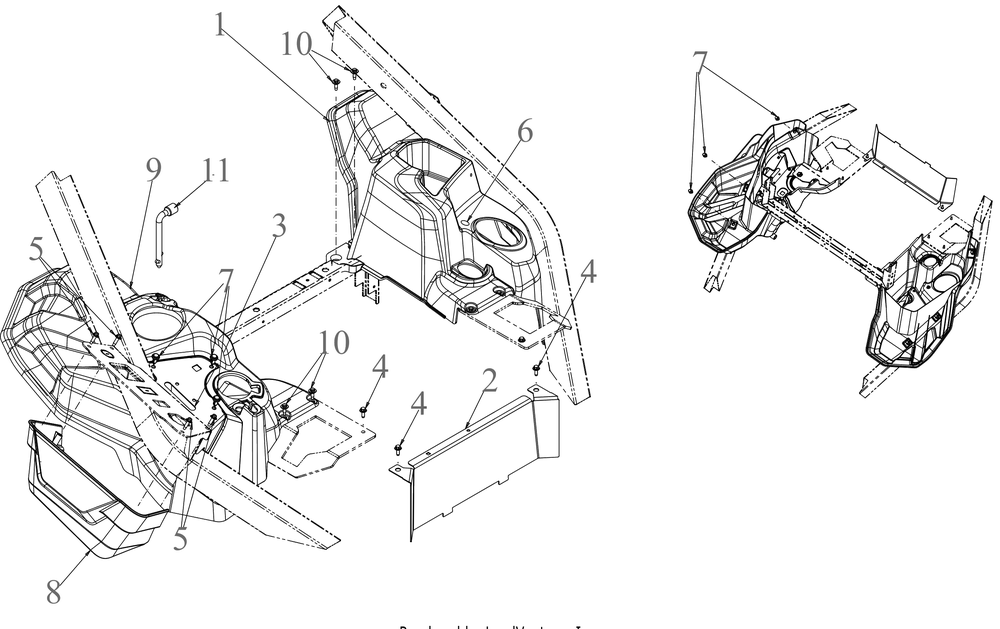 Platform Diagram and Parts List for ZTX4-48KH (47RSAAA6010)(2020) Cub Cadet Lawn Tractor